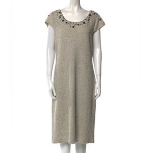 St. John Scoop Neck Midi Length Dress